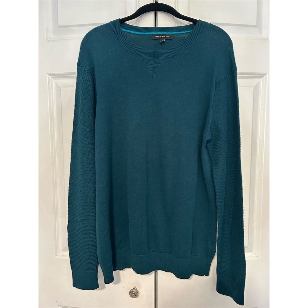 Banana Republic Men's Teal Crewneck Sweatshirt Size L Long Sleeve Casual